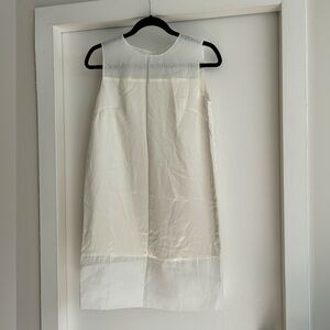 T by Alexander Wang 100% silk vintage white/cream mini dress